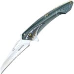 Assisted Open Folding Pocket Knife Green with Flying Shark Design